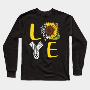 love carcinoid cancer sunflower Long Sleeve T-Shirt